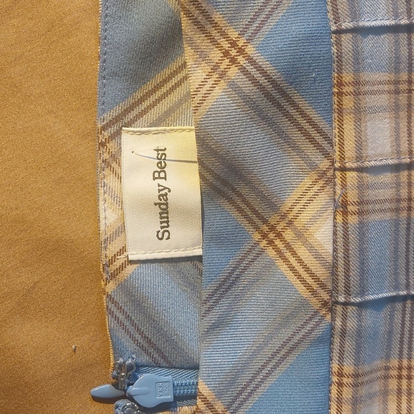 BNWOT Sunday Best Blue Plaid skirt - Picture 2 of 3